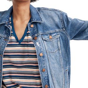 Madewell Oversized Jean Jacket, Wortham Wash Sz M
